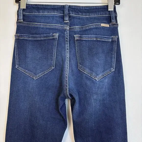 Kancan Rocane High Rise Flare Jeans Size 26 High Rise Stretch  Dark Blue - Picture 5 of 11